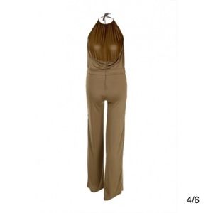 Olive green silky jumpsuit